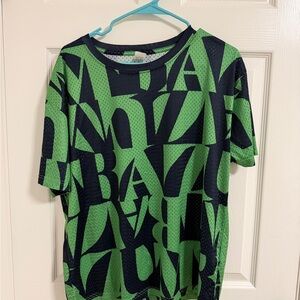 Green and Black Graphic Zumba shift size M